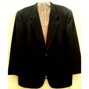 Tallia Sartoria Pure Worsted  Wool Men’s Size 46R Black Single Button Blazer EUC